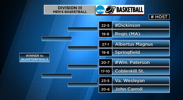 REGIS TRAVELS TO DICKINSON FOR NCAA FIRST ROUND