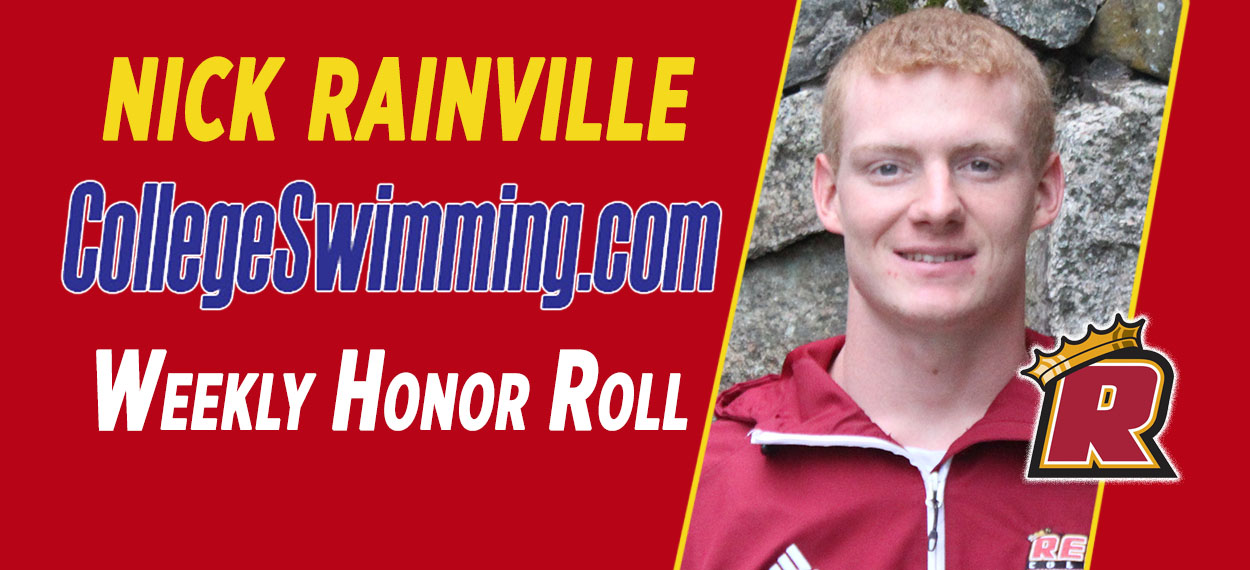Rainville Garners CollegeSwimming Weekly Honor