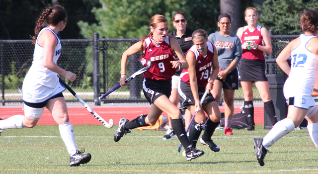 FIRST HALF GOALS CARRY REGIS TO CONFERENCE WIN
