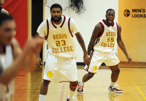 LATE ATTACK BY GOLDEN BEARS NOT ENOUGH, AS REGIS COLLEGE WINS IN CONFERENCE PLAY