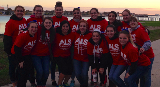 REGIS SOFTBALL HELPS OUT AT ALS WALK