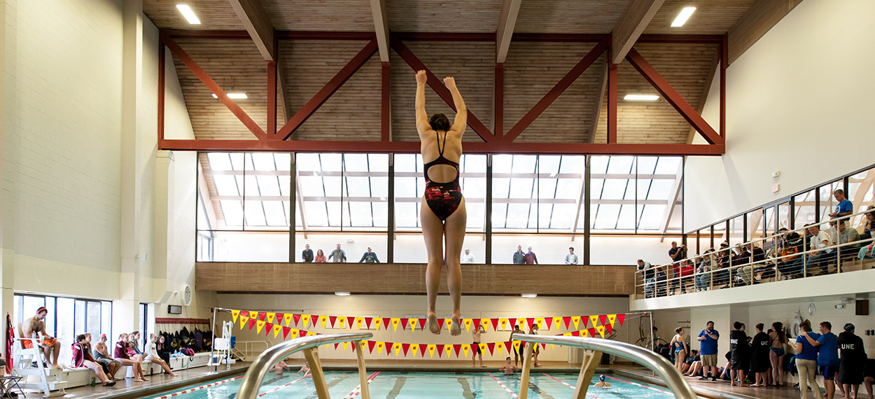 Women, Men Both in Second After Day One of GNAC Swimming Championships